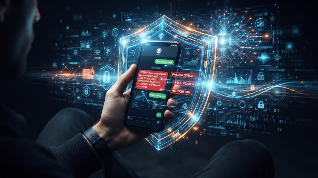 Inteligência artificial detectando golpes digitais