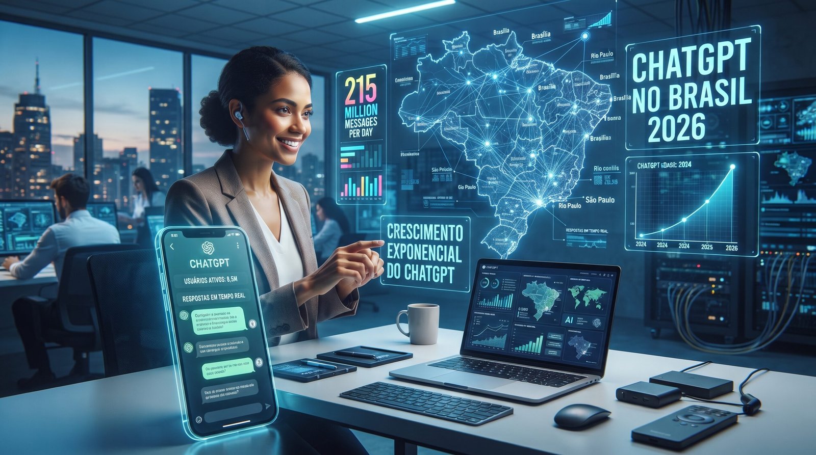 ChatGPT no Brasil com crescimento da inteligência artificial em 2026