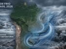 Onda de frio no Brasil em 2026 avançando pelo Sul e Sudeste