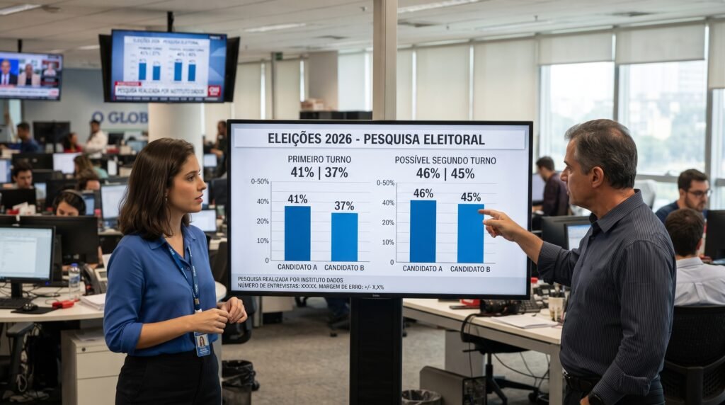 Pesquisa eleitoral 2026 mostra Lula e Flávio Bolsonaro em disputa apertada