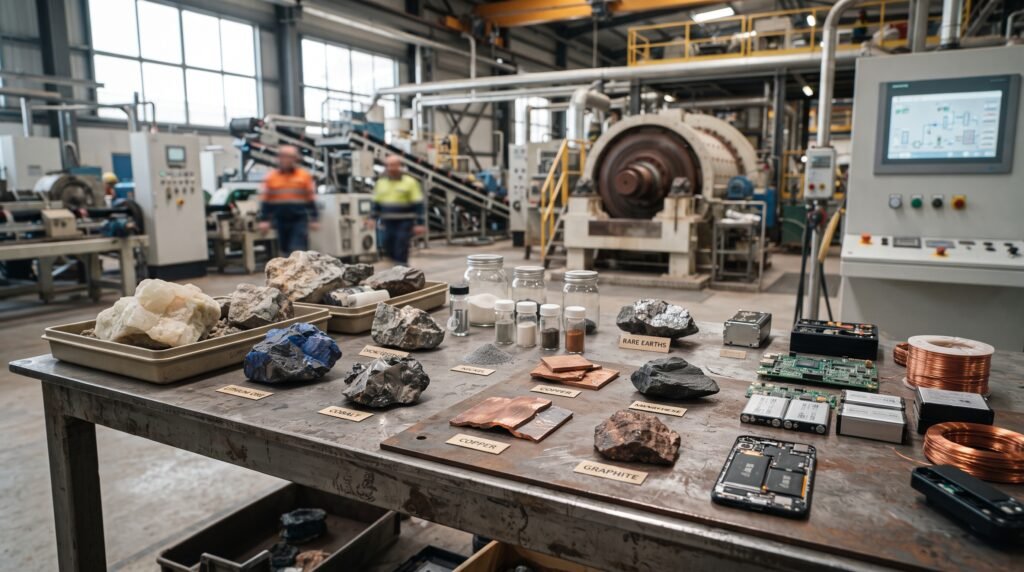 Minerais críticos usados na indústria e tecnologia