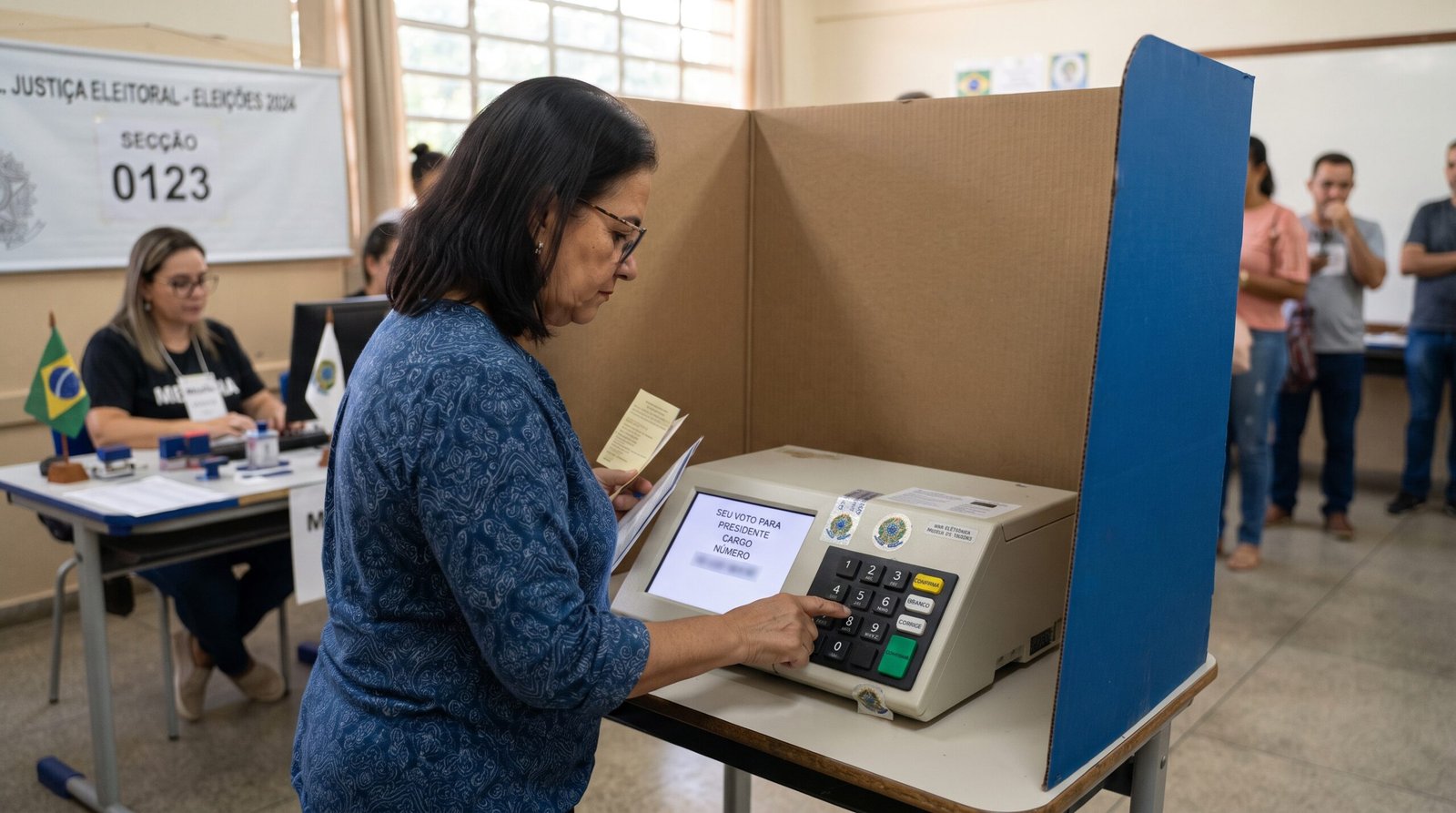 Urna eletrônica usada nas Eleições 2026