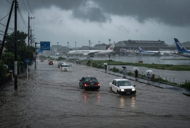 Chuvas recordes no Japão deixam milhares presos no aeroporto de Narita