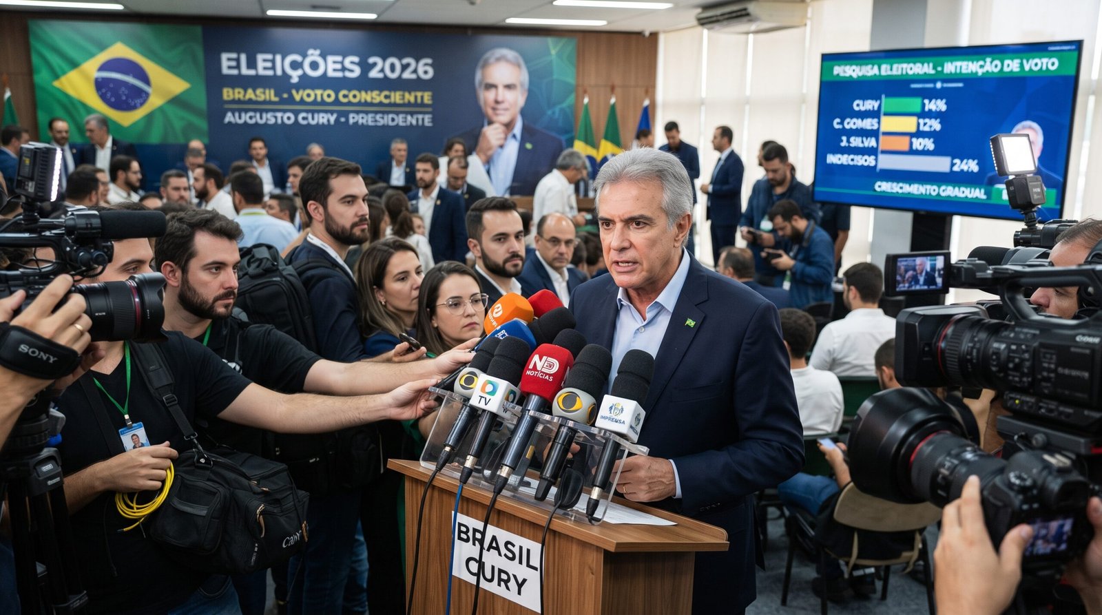 Augusto Cury cresce nas pesquisas para presidente nas Eleições 2026