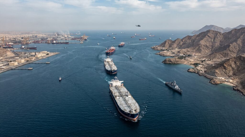 Estreito de Hormuz em meio à tensão entre EUA e Irã