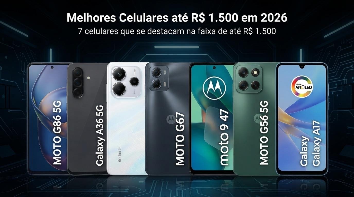 Melhores celulares até R$ 1.500 em 2026