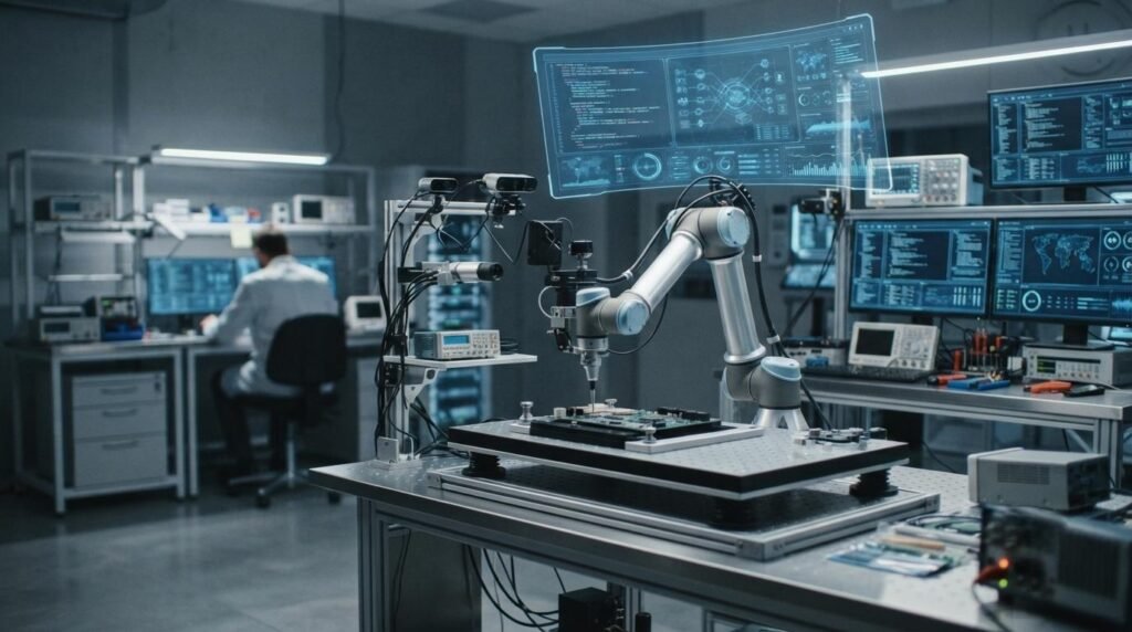 Inteligência artificial controlando braço robótico