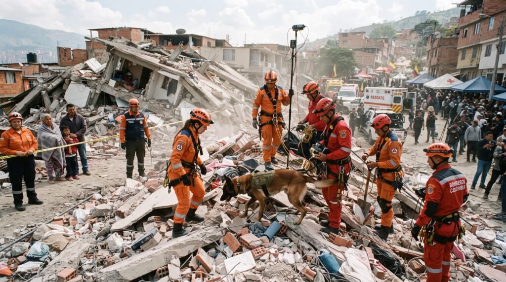 Equipes procuram sobreviventes após terremoto na Colômbia