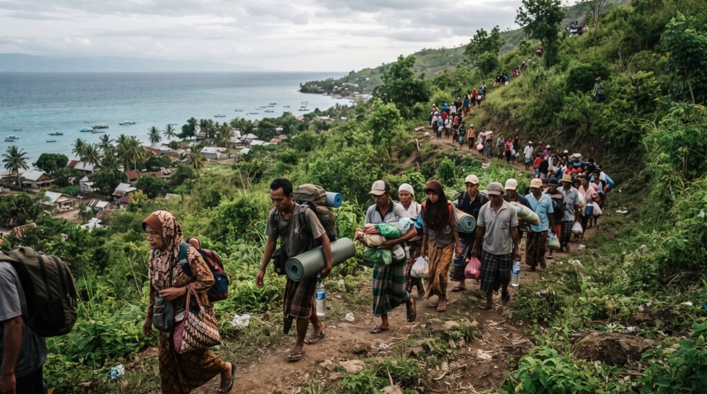 Moradores deixam áreas costeiras após alerta de tsunami na Indonésia