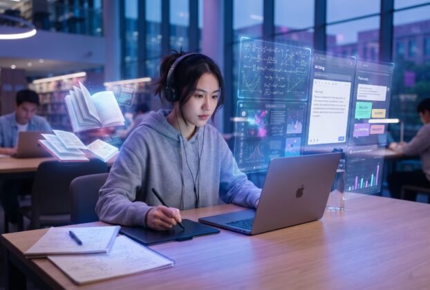 Melhores IAs para estudar em 2026 com estudante usando inteligência artificial