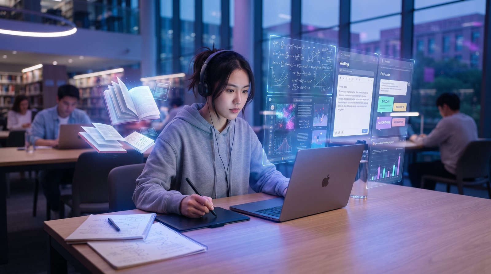 Melhores IAs para estudar em 2026 com estudante usando inteligência artificial