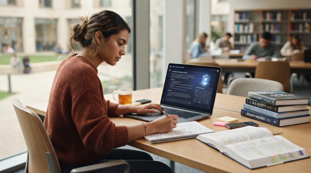 Estudante usando ChatGPT para estudar em 2026