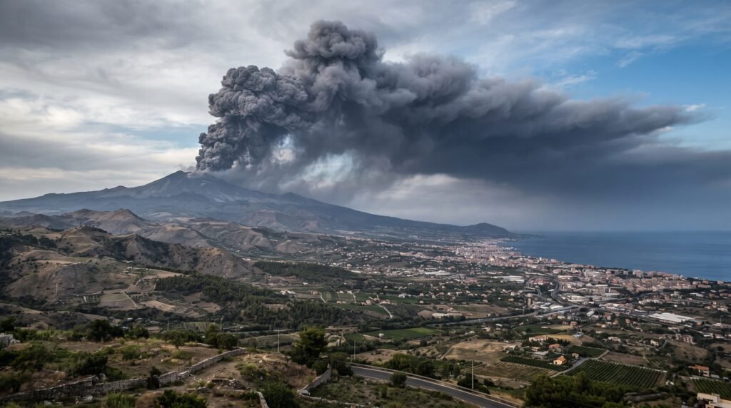 Cinzas vulcânicas do Etna afetam o tráfego aéreo na Itália