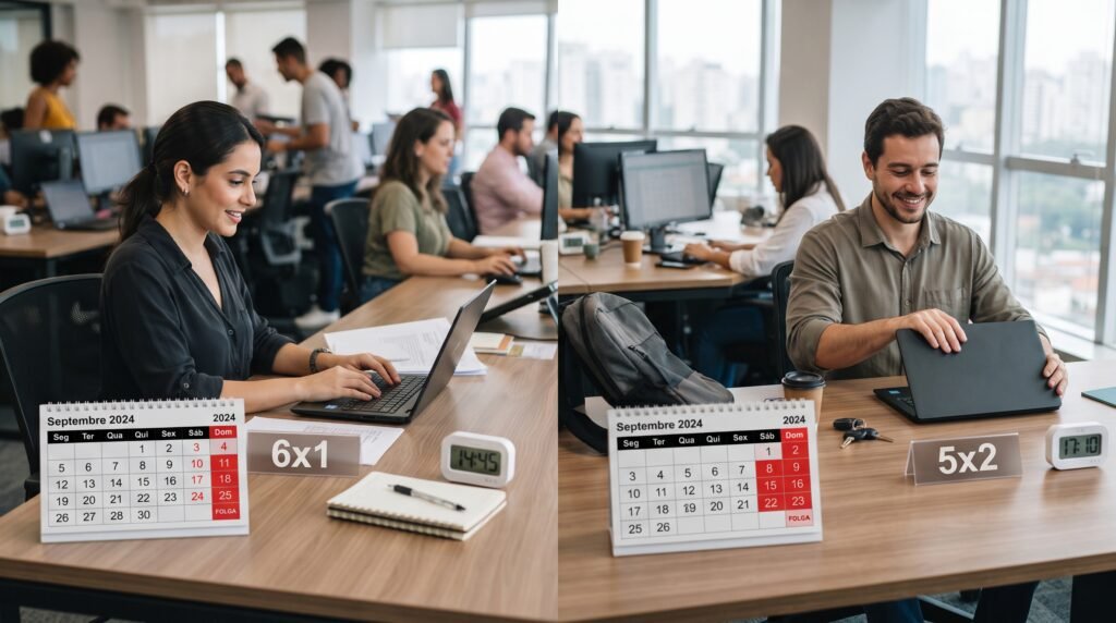 Diferença entre escala 6x1 e escala 5x2