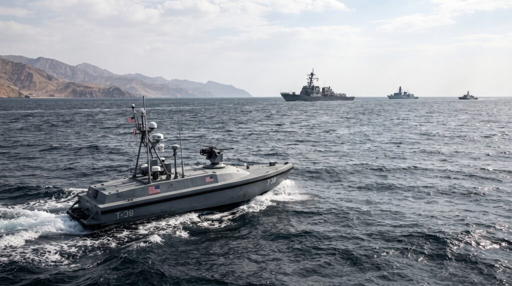 Drone naval dos Estados Unidos durante tensão militar com o Irã