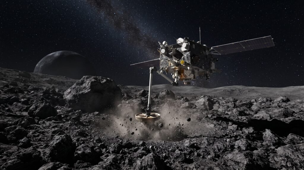 Sonda OSIRIS-REx coleta amostras do asteroide Bennu